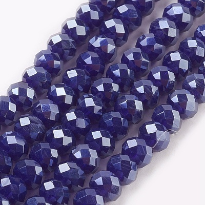 Electroplate Glass Beads Strands GLAA-K027-PL-A06-1