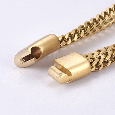 304 Stainless Steel Wheat Chain Bracelets BJEW-L655-020-1