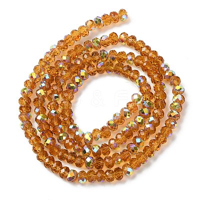 Electroplate Transparent Glass Beads Strands EGLA-A046-01A-13-1