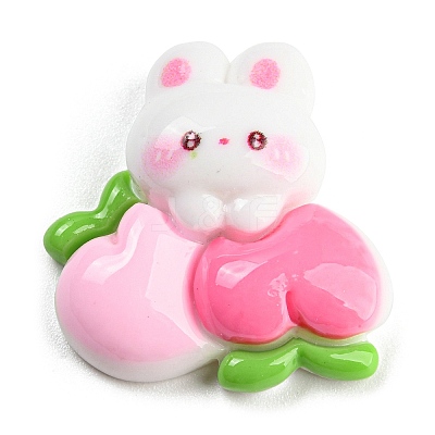 Rabbit Theme Opaque Resin Cabochons RESI-C042-01D-1
