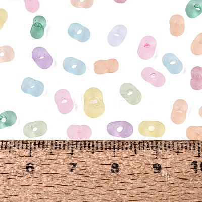 FGB Frosted Transparent Glass Seed Beads SEED-N013-06A-1