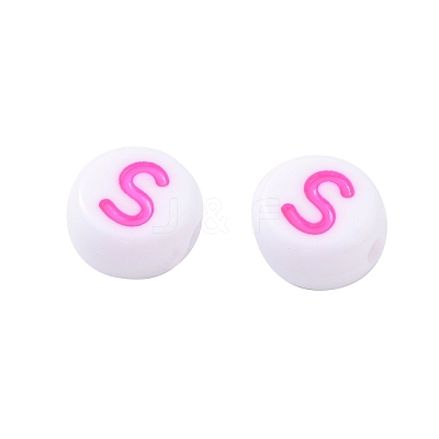 Alphabet Acrylic Beads OACR-X0006-21-1