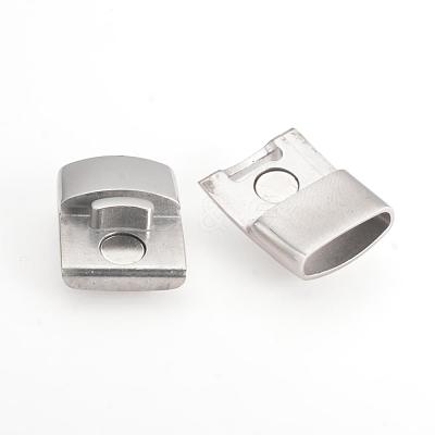 Tarnish Resistant 304 Stainless Steel Magnetic Clasps with Glue-in Ends STAS-Q211-45-1