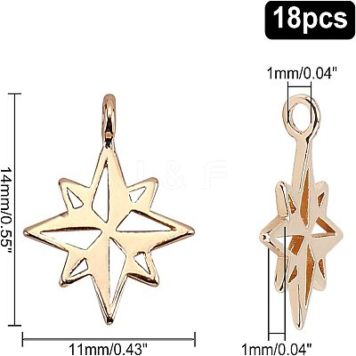18Pcs Brass Charms KK-FH0001-94-1