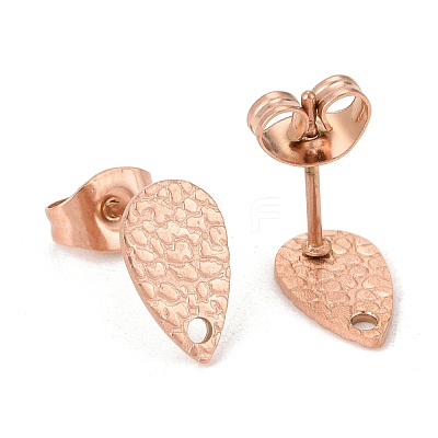 Ion Plating(IP) 304 Stainless Steel Stud Earring Findings STAS-O119-29RG-1