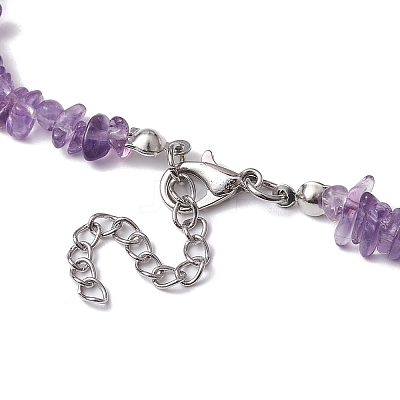Natural Amethyst Chip Beaded Necklace NJEW-JN04615-06-1