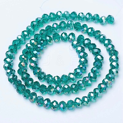 Electroplate Glass Beads Strands X-EGLA-A034-T8mm-B04-1