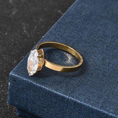 304 Stainless Steel Pave Cubic Zirconia Finger Rings for Women RJEW-B161-02G-02-1