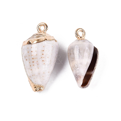 Electroplated Natural Shell Pendants BSHE-Q020-07-1