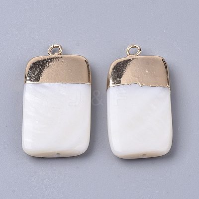 Electroplate Freshwater Shell Pendants SHEL-S276-62B-1