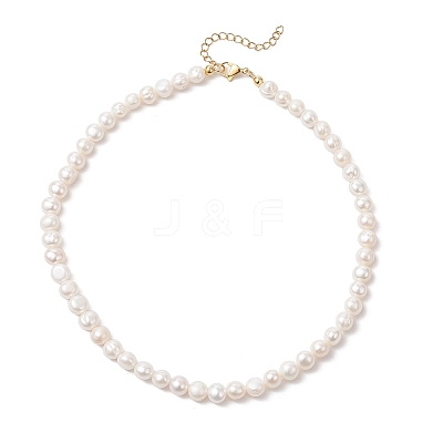 Natural Cultured Freshwater Pearl Two Sides Polished Beaded Necklaces for Women NJEW-JN05334-01-1