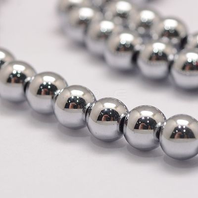 Grade AA Magnetic Synthetic Hematite Bead Strands G-P258-05-6mm-1