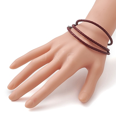 3MM Punk Rock Round Braided Leather Cord Necklaces NJEW-JN05861-01-1