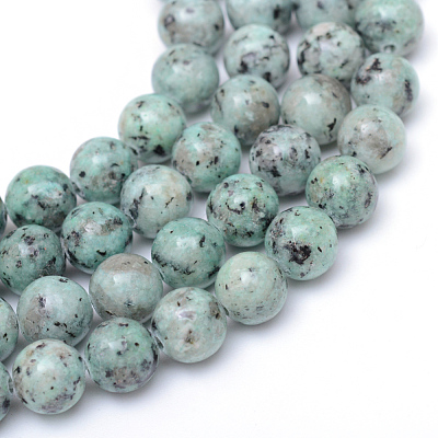 Natural Sesame Jasper/Kiwi Jasper Bead Strands X-G-R345-10mm-12-1