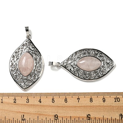 Natural Rose Quartz Pendants G-Q158-02G-1