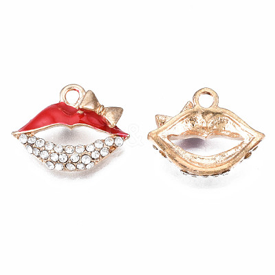 Rack Plating Alloy Enamel Pendants ENAM-T011-121C-1