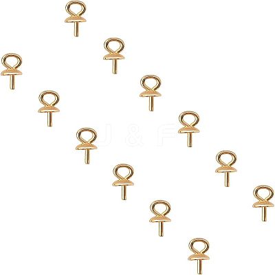 PVD Vacuum Plating 304 Stainless Steel Cup Pearl Peg Bails Pin Pendants STAS-UN0007-84G-1