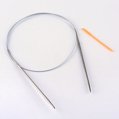 Steel Wire Stainless Steel Circular Knitting Needles and Random Color Plastic Tapestry Needles TOOL-R042-800x2mm-1