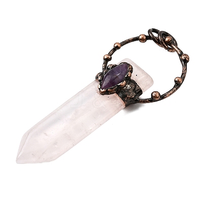 Natural & Synthetic Mixed Gemstone Sword Shape Big Pendants G-Q350-07-1