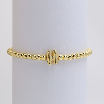 Brass Beaded Stretch Bracelets for Women FS-WG560D0-08-1