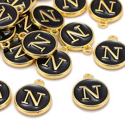 Golden Plated Alloy Charms LS-ENAM-S118-02N-1