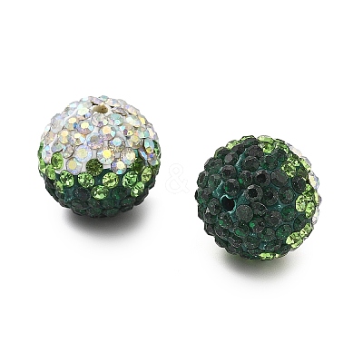 Gradient Color Design Polymer Clay Rhinestone Beads CLAY-NH0001-03-1