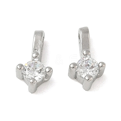 Brass Pave Clear Cubic Zirconia Charms CU-CBA9FFD-11P-04-1
