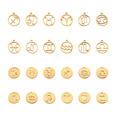 24Pcs 304 Stainless Steel Pendants STAS-TA0001-30G-1