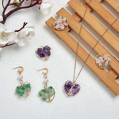 6Pcs 3 Styles Natural Gemstone Pendants FIND-SZ0002-70-1