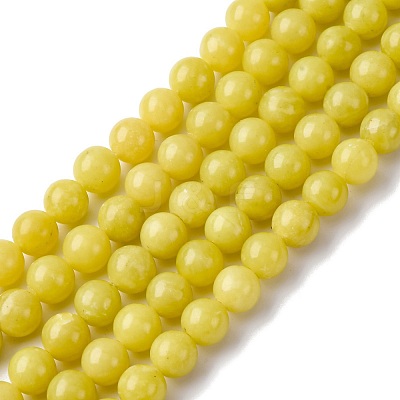 Natural Lemon Jade Beads Strands G-G284-A01-8mm-1