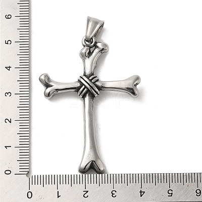 304 Stainless Steel Big Pendants STAS-D091-06AS-1