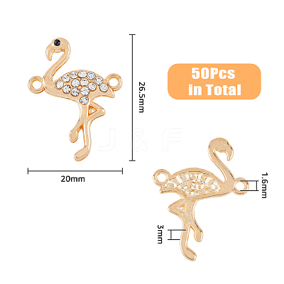 50Pcs Alloy Jet and Crystal Rhinestone Connector Charms FIND-DC0002-57-1