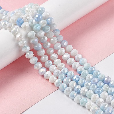 Ombre Effect Dyed Glass Beads Strands X-GLAA-C023-02A-1