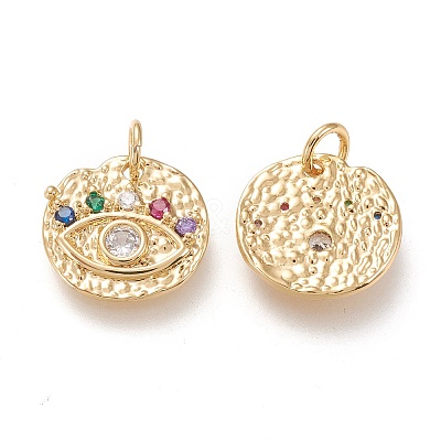 Brass Micro Pave Clear Cubic Zirconia Charms LS-KK-F820-22G-1