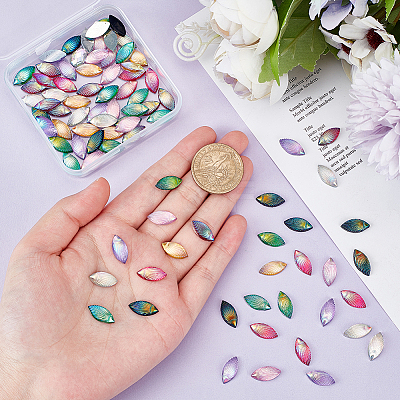 90Pcs 9 Colors Opaque Resin Cabochons CRES-GA0001-11-1