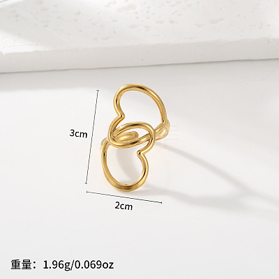 Adjustable 201 Stainless Steel Cuff Open Rings WG1A63A-02-1