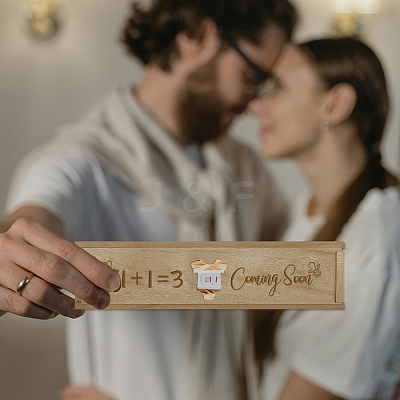 Rectangle Wooden Pregnancy Test Keepsake Box with Slide Cover CON-WH0102-001-1
