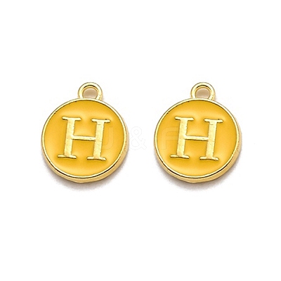 Golden Plated Alloy Enamel Charms ENAM-Q437-13H-1