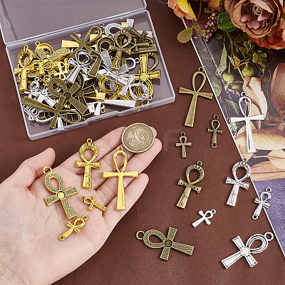 60Pcs 15 Styles Tibetan Style Alloy Pendants FIND-PH0059-77-1