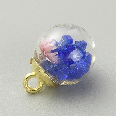 Transparent Glass Globe Pendants GLAA-TAC0005-002E-1