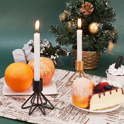 2Pcs 2 Colors Iron Candle Holder AJEW-GF0002-62-1