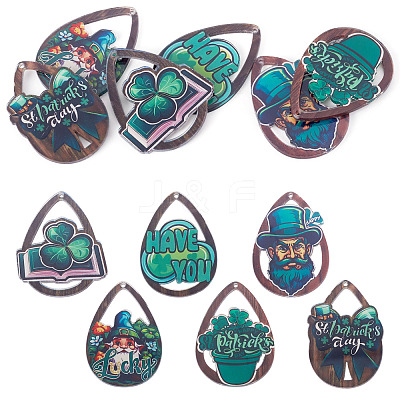 6Pcs 6 Styles Printed Acrylic Pendants OACR-TA0005-06-1