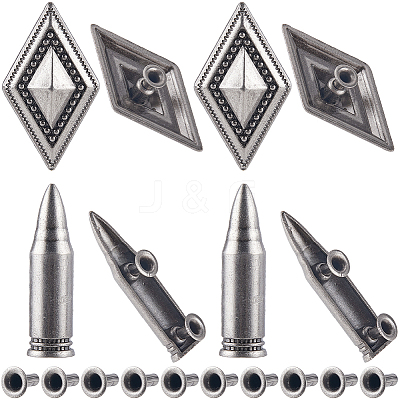 24Pcs 2 Colors Tibetan Style Alloy Buttons BUTT-GF0003-88-1