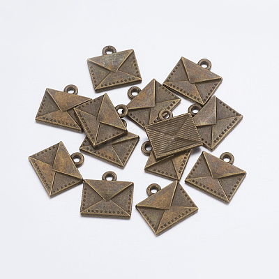 Tibetan Style Alloy Mail Charms EA10712Y-AB-1