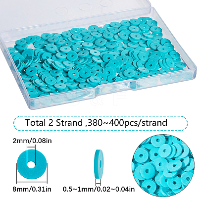 Flat Round Handmade Polymer Clay Beads CLAY-SC0001-58B-01-1