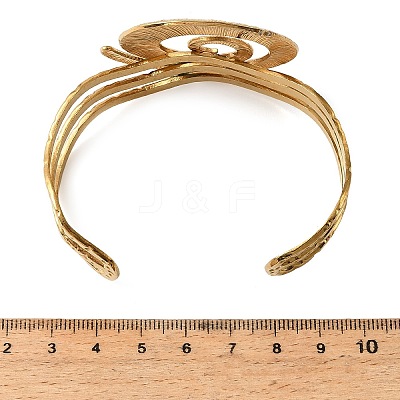 Hammered 304 Stainless Steel Multi-strand Cuff Bangles for Women BJEW-D465-02G-1