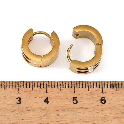 304 Stainless Steel Cubic Zirconia Hoop Earrings for Women SA-CBAF36C-02B-G-1