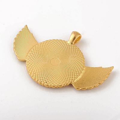 Alloy Pendant Cabochon Setting ALRI-WH0005-11G-1