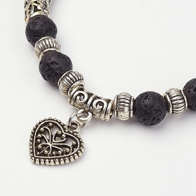 Gemstone Beaded Stretch Bracelets X-BJEW-P065-04-1