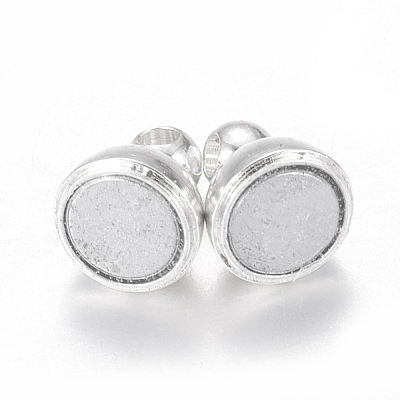 Round Brass Magnetic Clasps with Loops KK-D331-S-1